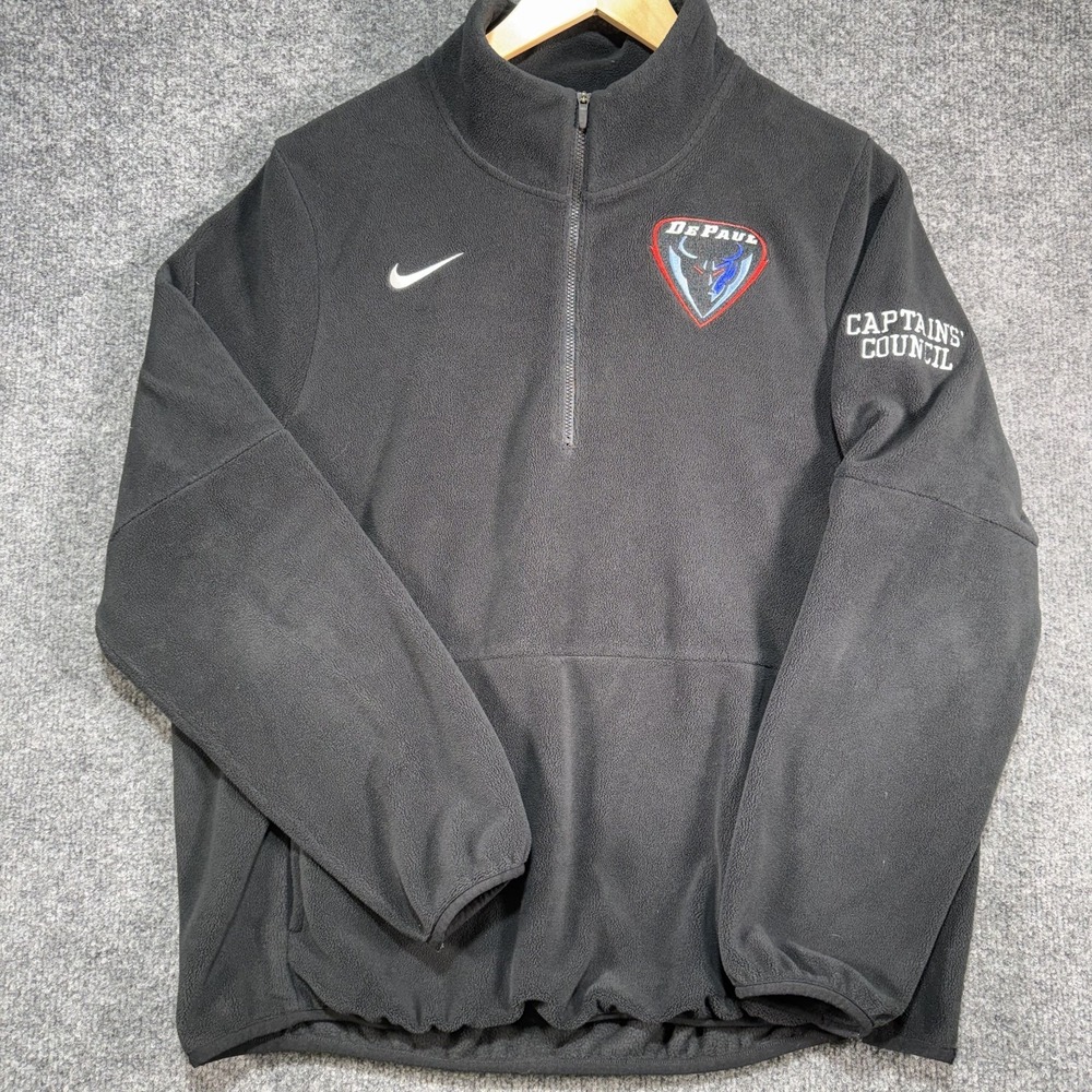 Nike DePaul 1/4 Zip‎ Sweater Mens Large Black Dri-FIT Captains Council Soccer